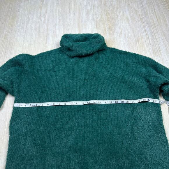 ASOS Dark Green Design High Neck Fluffy Eyelash Yarn Knit Pullover Sweater 12 - Picture 12 of 15